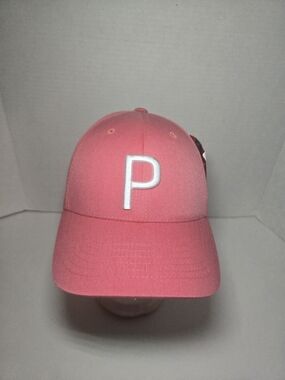 Puma Pink Baseball Cap with White P Emblem